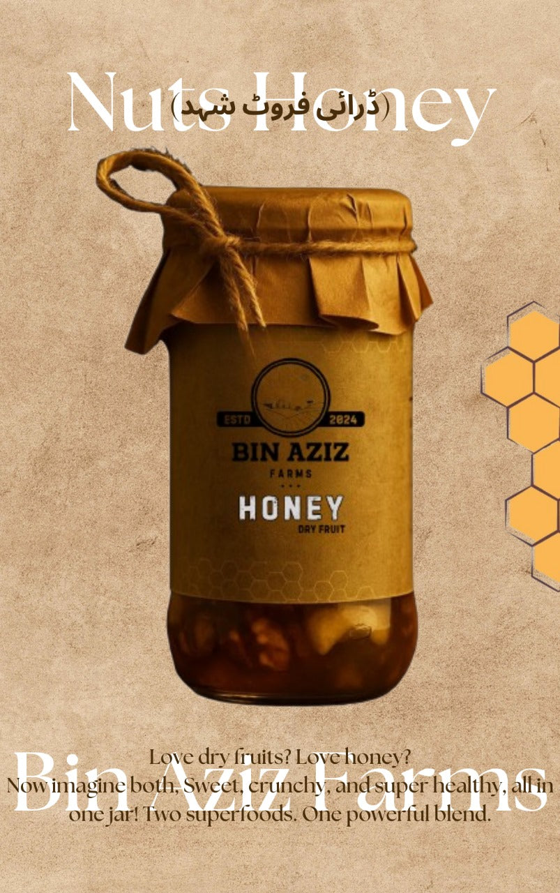 Nuts Honey – Pure Raw Honey with Premium Nuts | Binaziz Farms